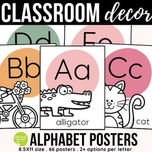 Alphabet Posters, Classroom Decor, ABC Posters, Bulletin Board Decorations