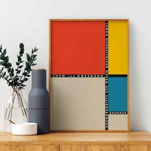 Bauhaus Poster Print Theo van Doesburg, sizes Din A4 - A0, minimalist design in typography