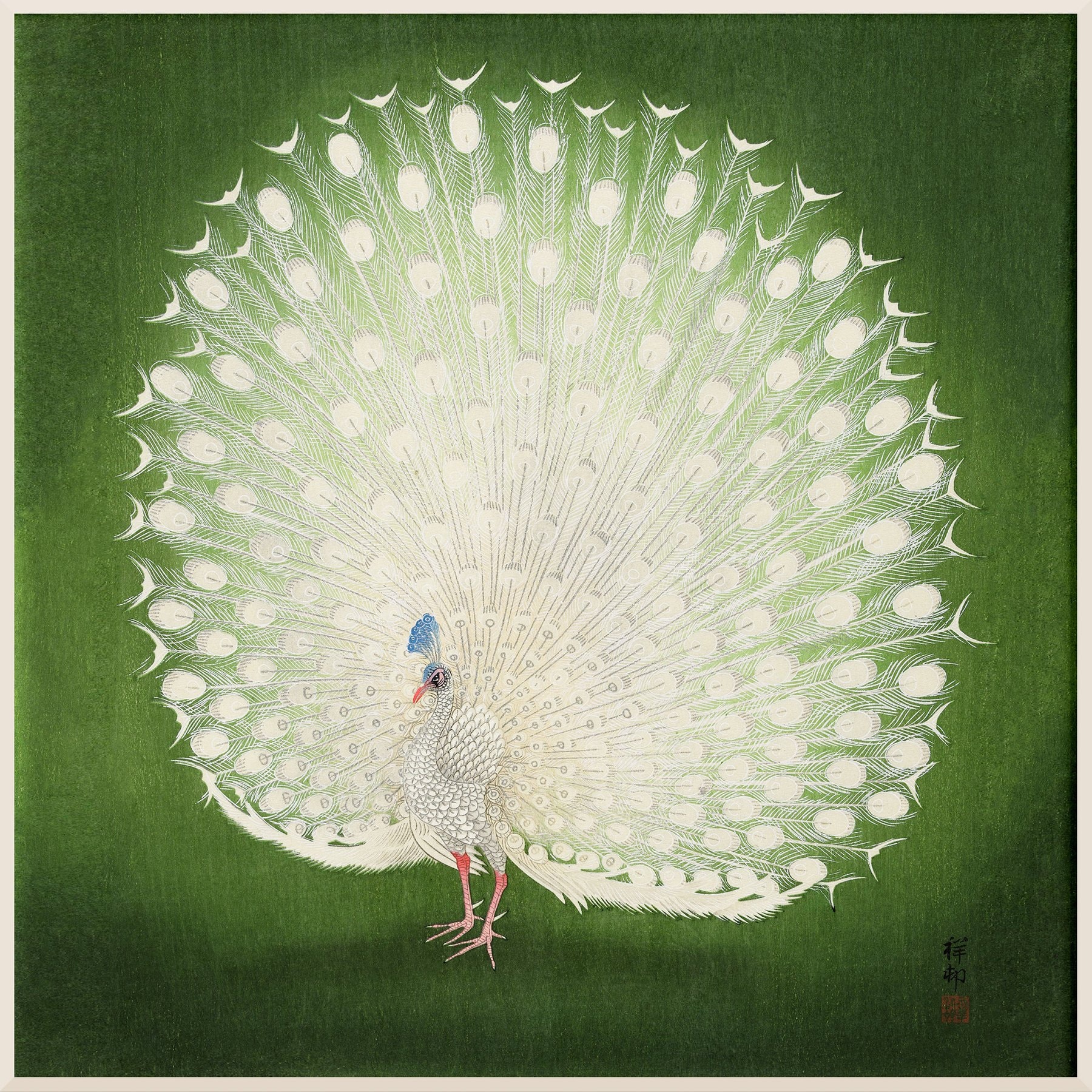Japanese Vintage Poster the peacock by Ohara Koson | Etsy