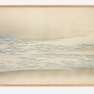 Cartel vintage japonés olas del mar de Kamisaka Sekka - , Din A4 - A0, grabado en madera en estilo cartel japonés, olas y mar, Momoyagusa
