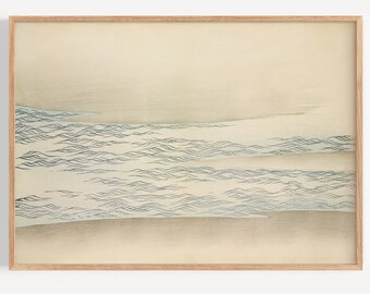 Ocean waves by Kamisaka Sekka - Japanese Vintage Poster Print, museum quality, wood cutting, print size DIN A4 to DIN A0, Momoyagusa