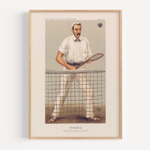 Vintage tennis poster "the gentlemans sport" Wimbledon, Tennis Art, Tennis Poster, Tennis gift, Tennis player, tennis racket, funny print
