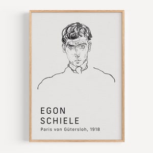 Egon Schiele Fine Art Print Poster Paris von Guetersloh, expressionist paininting, wall art, giclée print, museum quality print, #158