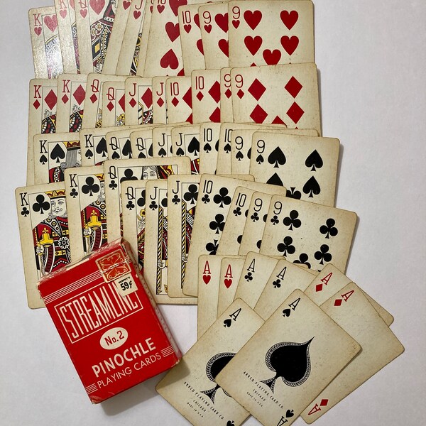 STREAMLINE No.2 PINOCHLE Playing Cards - Arrco Playing Card Co., Chicago - Made In USA