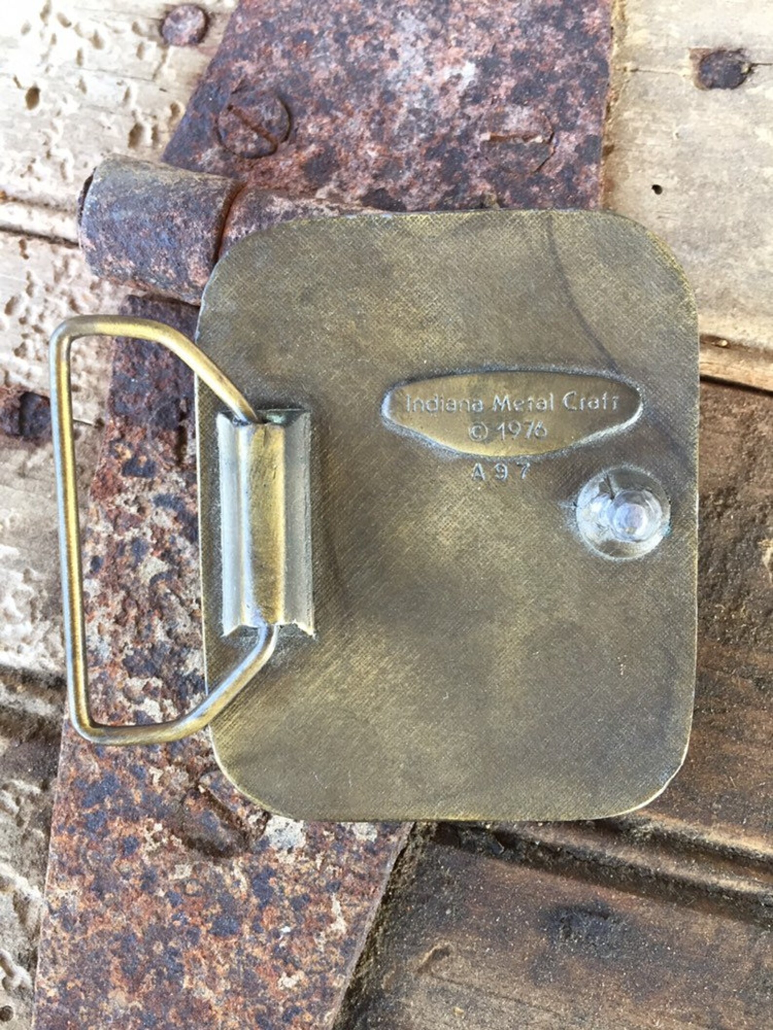 1976 Indiana Metal Craft Belt Buckle Brass Fishing Belt | Etsy