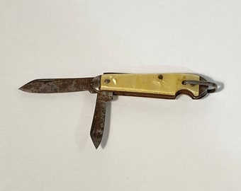 VTG IDEAL Pocket Knife - Two Bladed Pocket Knife - Keychain Knife - 1.5 inch Main Blade