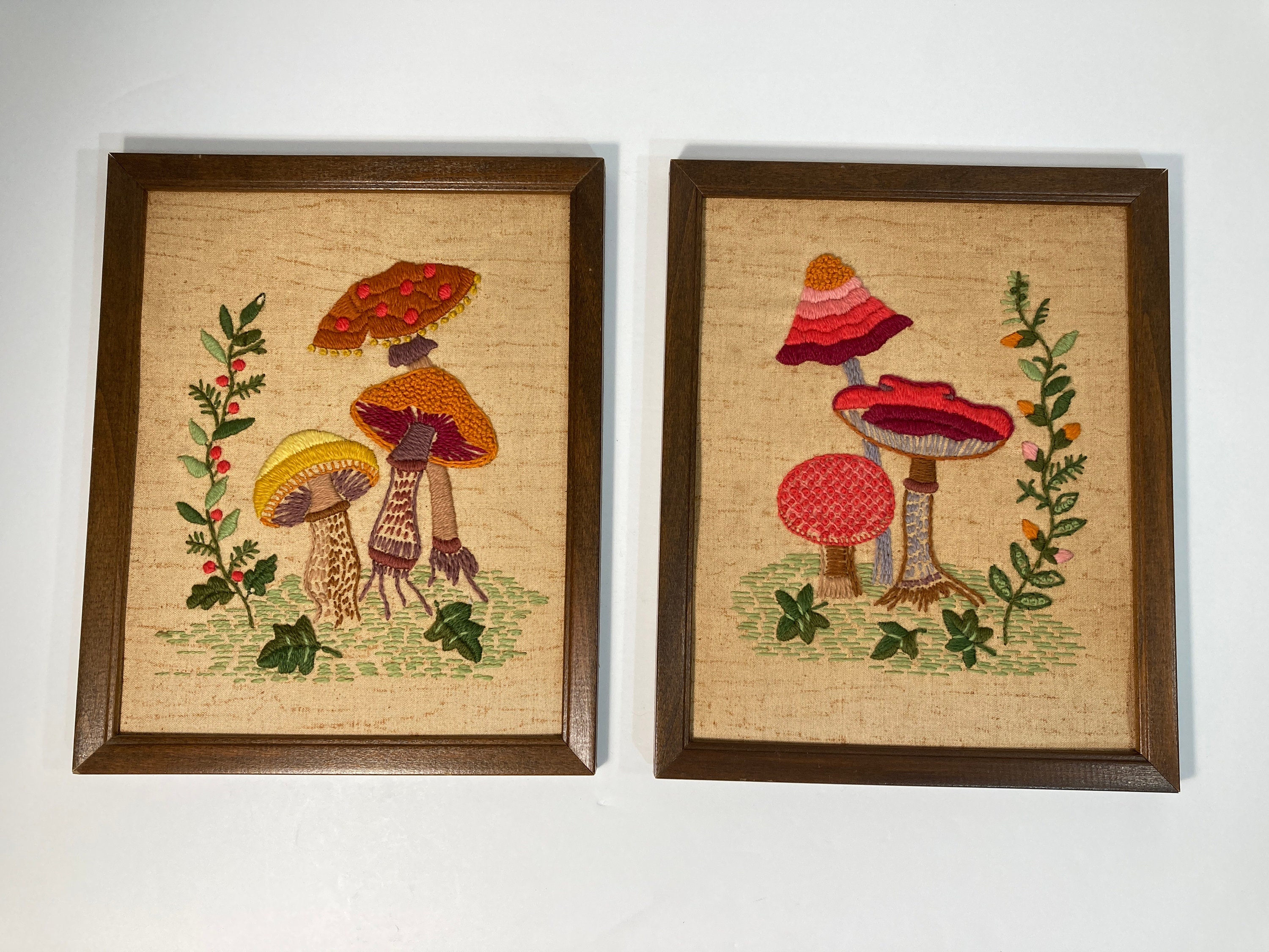 Mushroom Embroidery Hoop - Crewel and Unusual