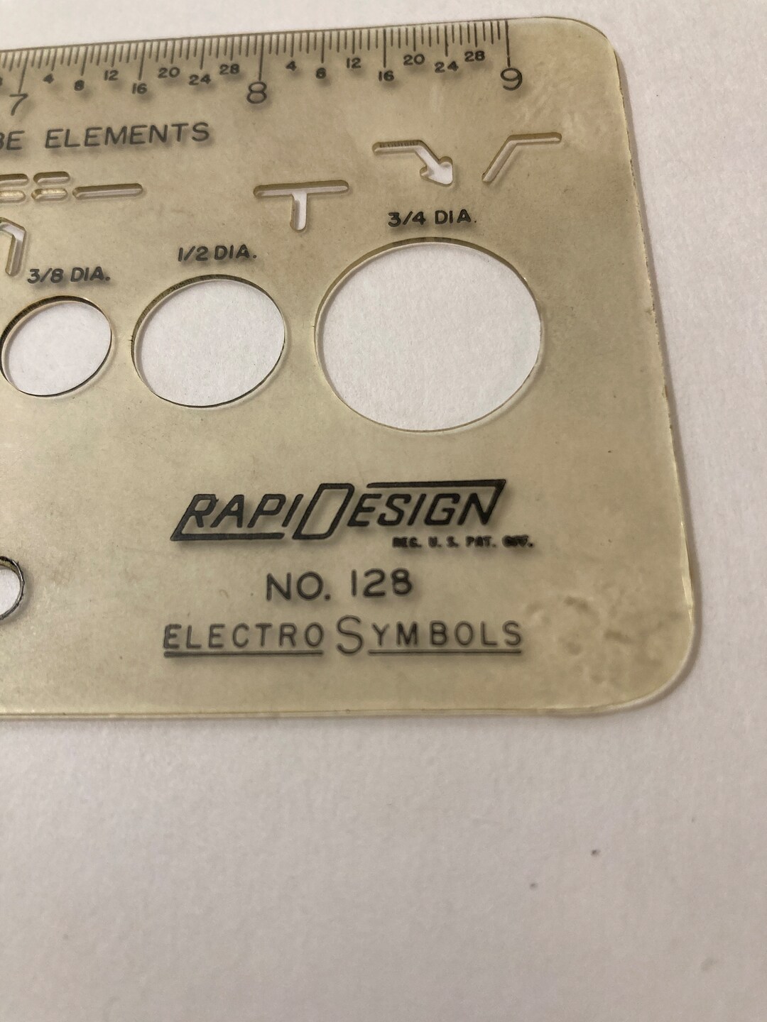 Vtg Rapidesign Electrosymbol No. 128 Stencil Drafting Template Original ...