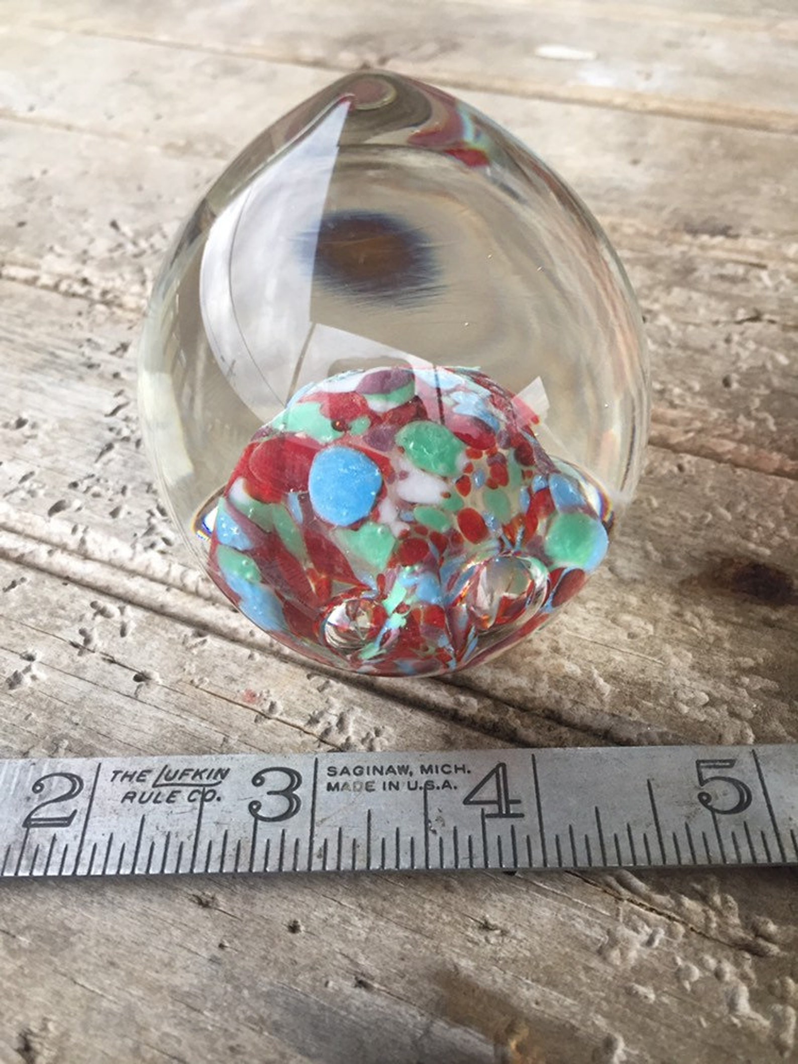 Vintage Norleans Paperweight Made in Japan Confetti Glass Etsy