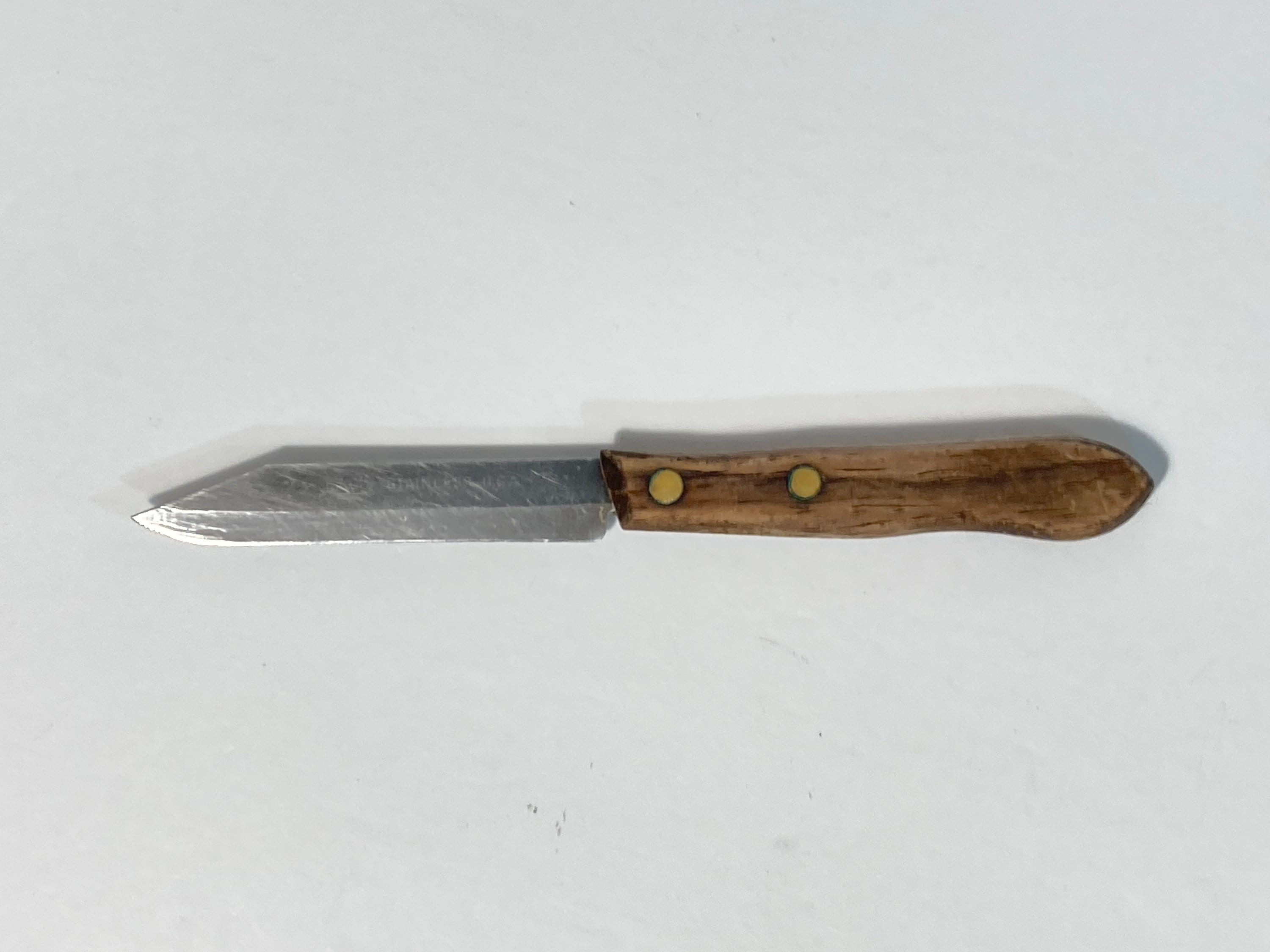 Vtg Ekco Eterna 3 Piece Knife Set Made In USA Wooden Handles Kitchen Set