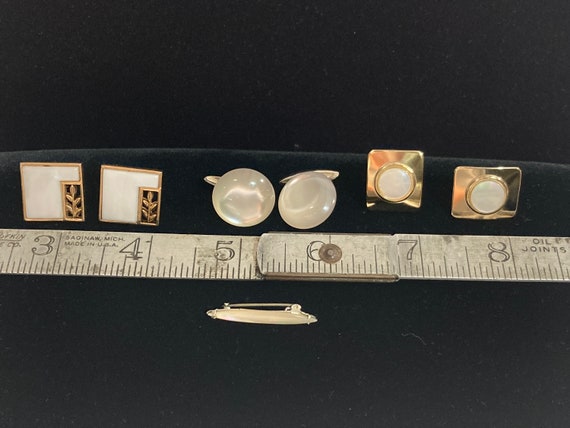Lot of Mother of Pearl Cufflinks and Pin - Swank … - image 3