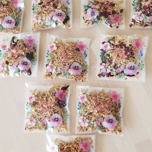 10 sachets, Sustainable, Biodegradable, 100% Natural Dried Flower Wedding Confetti, Eco-friendly Flowers for resin jewelry, soap, candle