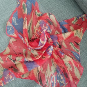 Women&#39;s Scarf, Vintage scarf, Square Scarf, Silk scarf, Bandana, Scarf, Gifts for Her, Birthday Gift, Gifts for mom, Gifts for grandmom