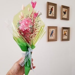 Preserved Flower Bouquet, Sustainable Dried Flowers, Dried Baby breath, Gypsophila, Gifts for her, Gifts for mom, Flower Decor, Phalaris