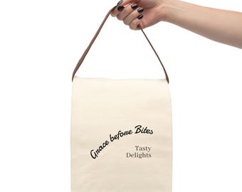 Funny Christian Quote Lunch Bag, Eco-Friendly Cotton Canvas Tote