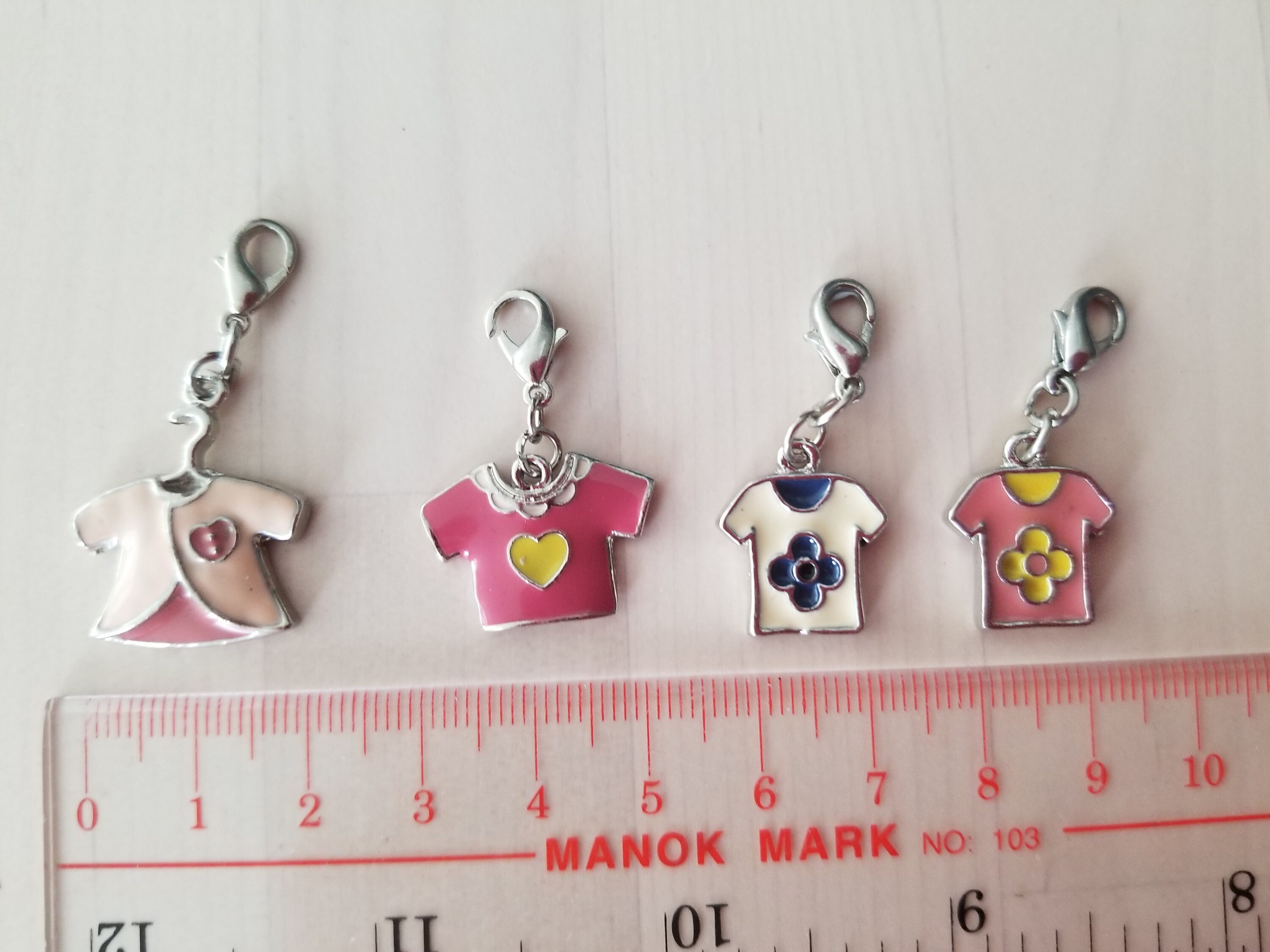 A Set of 4 Clothing Charms Personalized Charms Wine Charms Etsy Canada