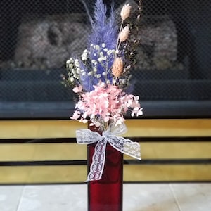 Purple Serenity Dried Flower Arrangement, Preserved Flower Bouquet, Bud Vase Bouquet, Tinted Pamper Grass bouquet, Dried Hydrangea Bouquet