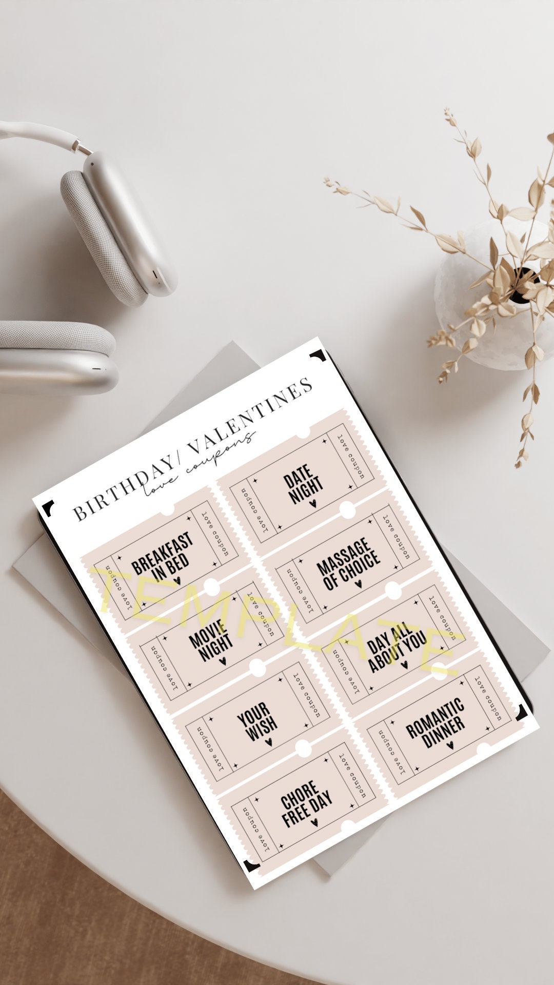 Printable Love Coupons Birthday Valentines Day Cute Gift for Loved One - Etsy