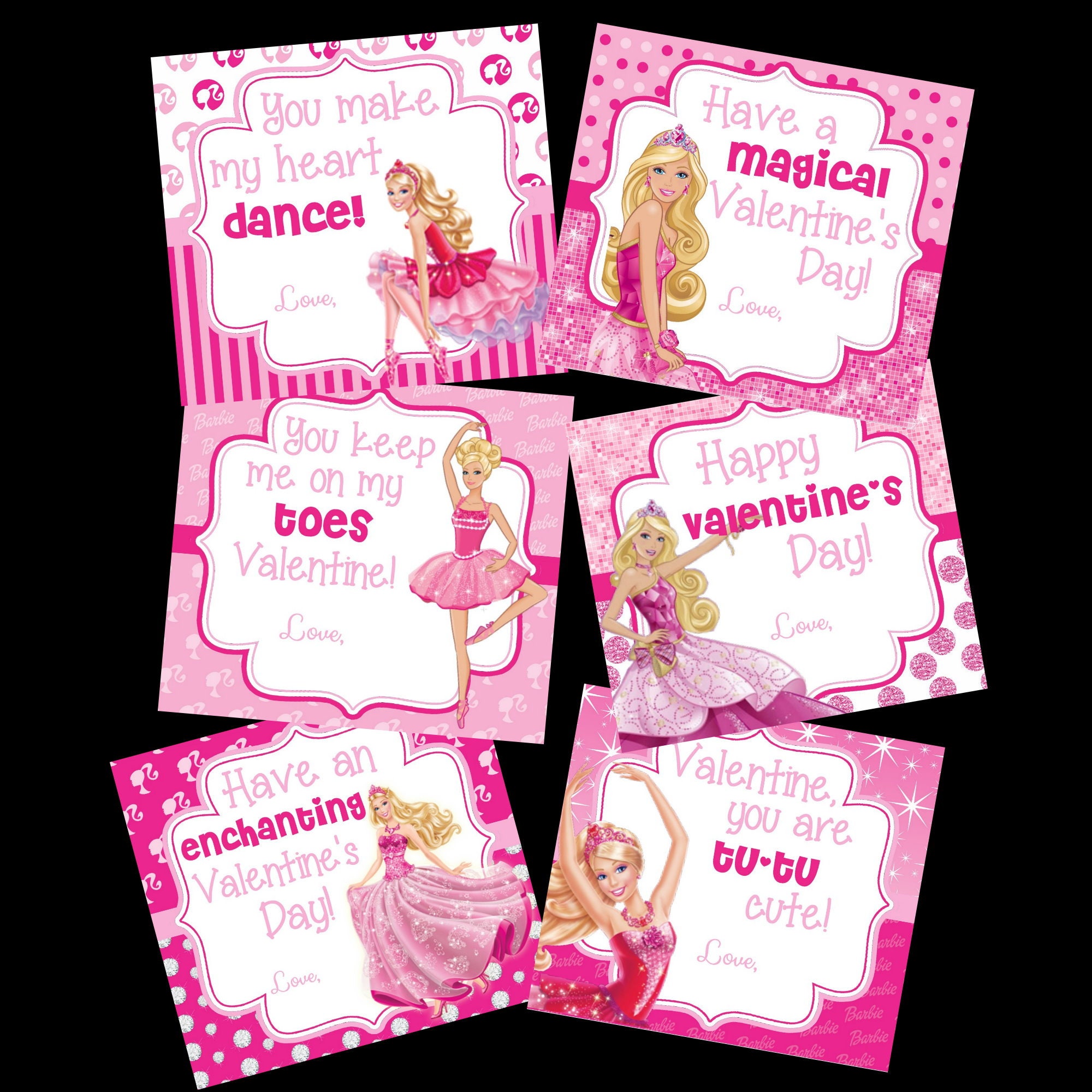 Buy 2 Sets Get 1 Free Set... Barbie Valentine's Day Card Etsy