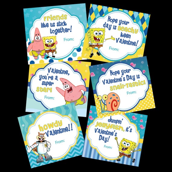 Buy 2 Sets Get 1 Free Set Spongebob Valentine S Day Etsy