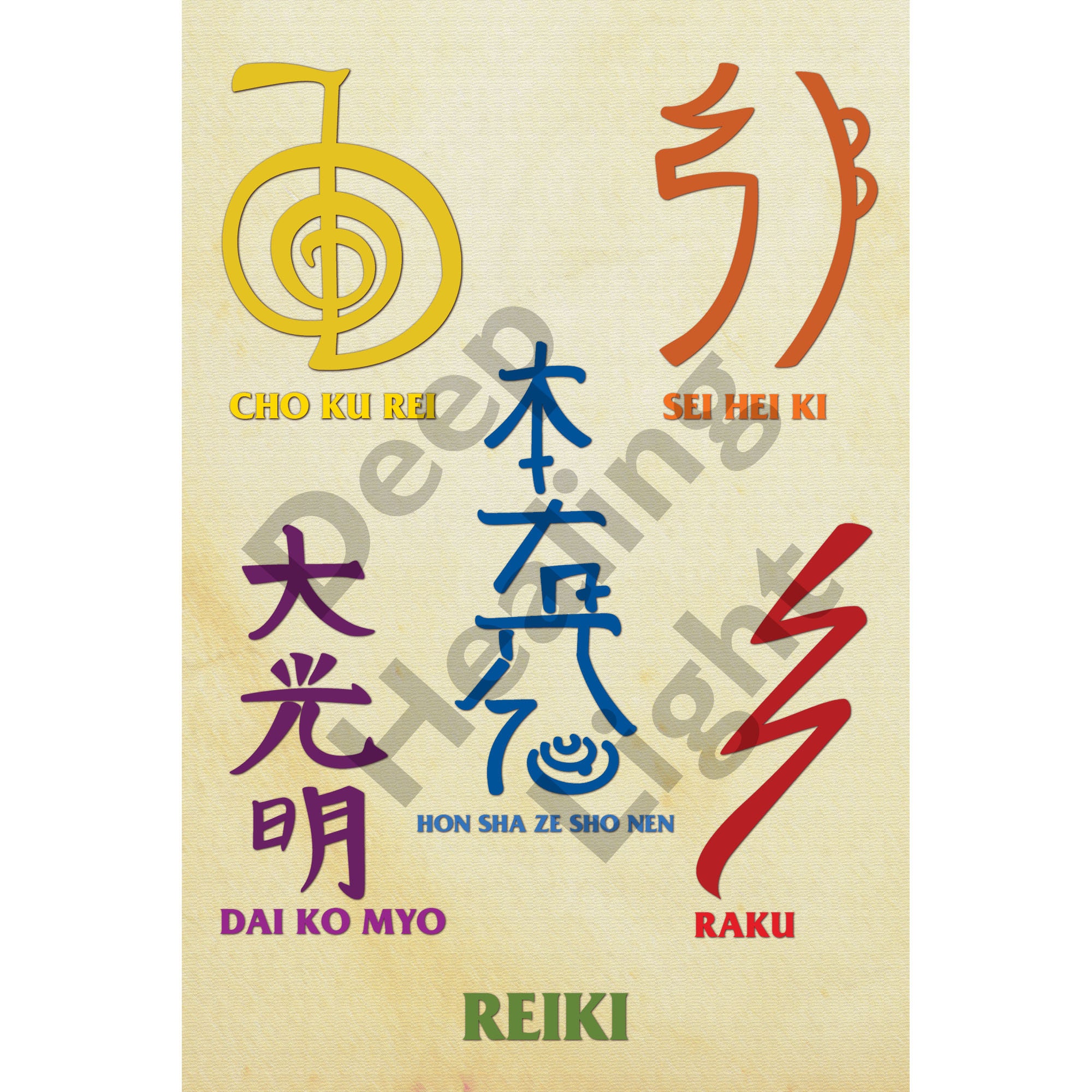 Printable Reiki Symbols Poster for Meditation Room or Reiki - Etsy