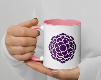 Mok kruinchakrasymbool - Wise and Selfless 11 oz violet/roze beker