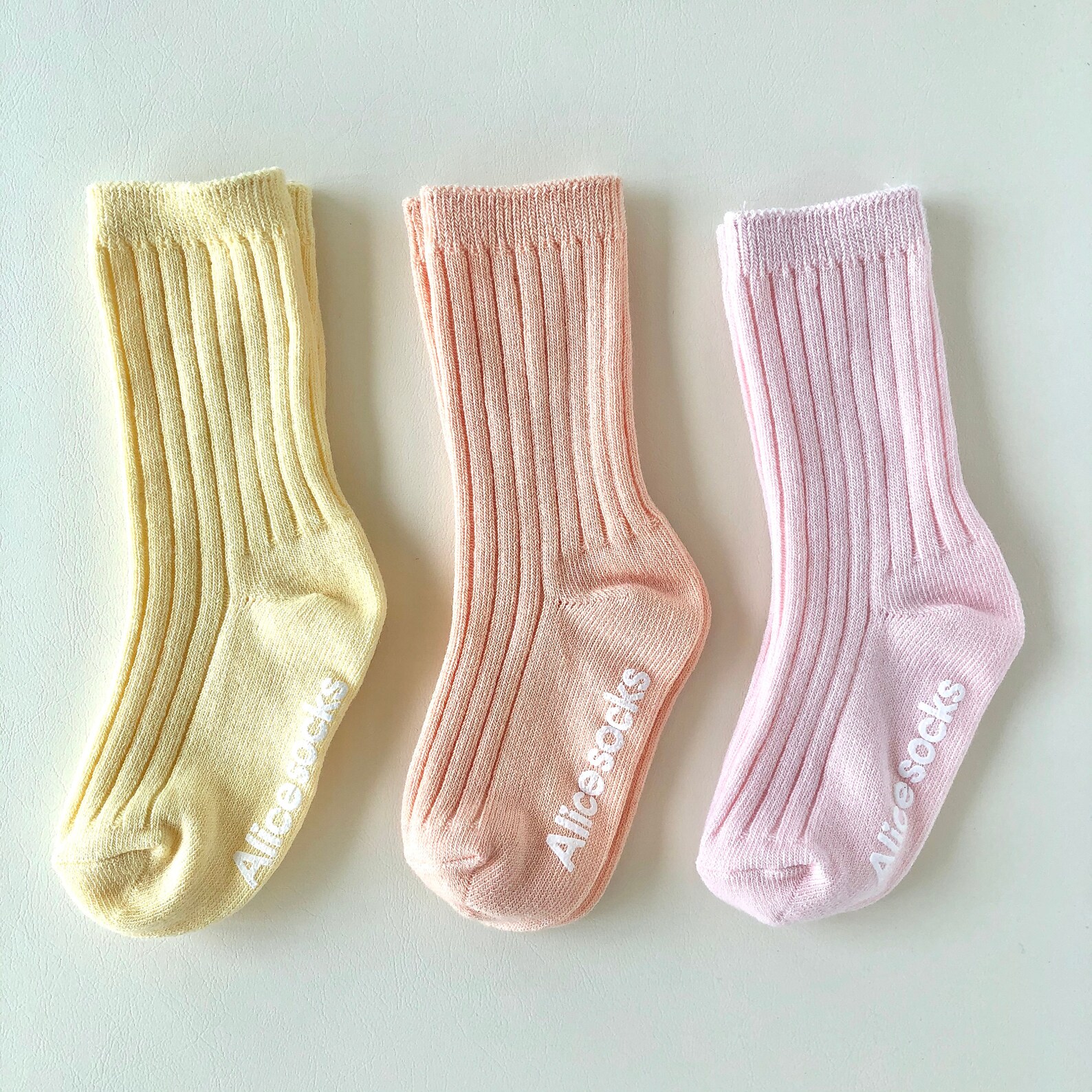 Set of 3 Pastel Kids Crew Socks Spring Summer Bright Multi Etsy