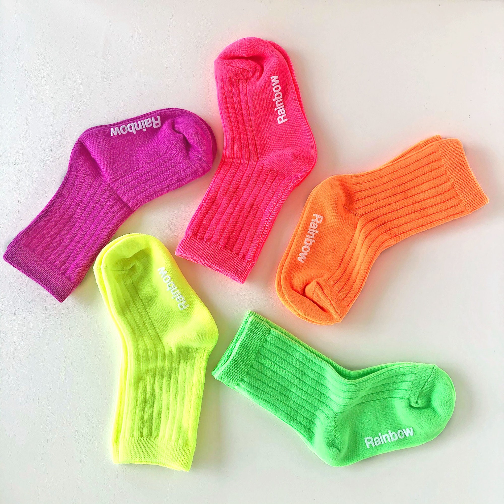 Juego de 5 calcetines de neón para niños, fluorescentes, brillantes, de  verano, multicolor, colores sólidos, niños pequeños, bebés, niñas -   México