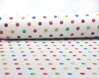 Candy dots/Dot print/Faux leather/22x30 cm/Synthetic leather fabric