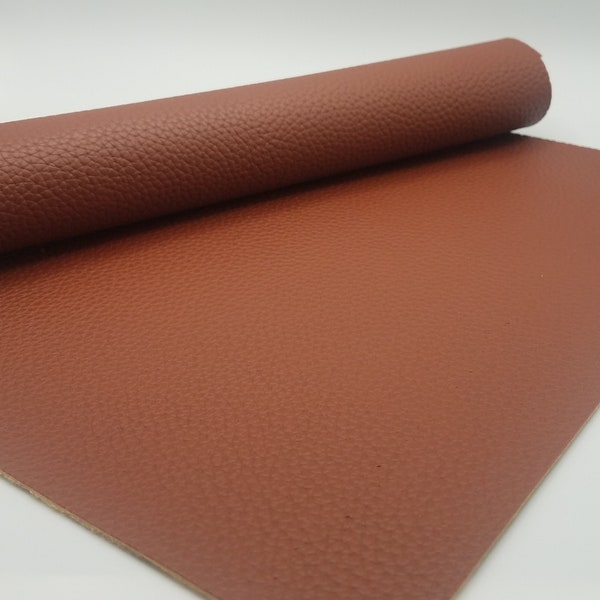 Matte rust large grain litchi/21X30 cm/Pebble leather/Solid faux leather sheets/Synthetic leather