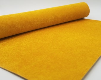 Velvet fabric sheet/Mustard yellow velvet/21x30cm/Faux velvet sheets