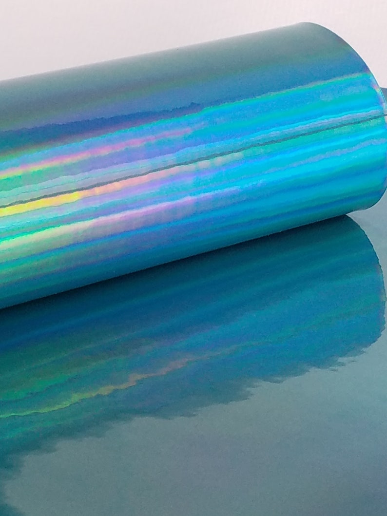 Holographic blue faux leatherSolid21 x 30 cm faux leather sheets sheetSynthetic leather