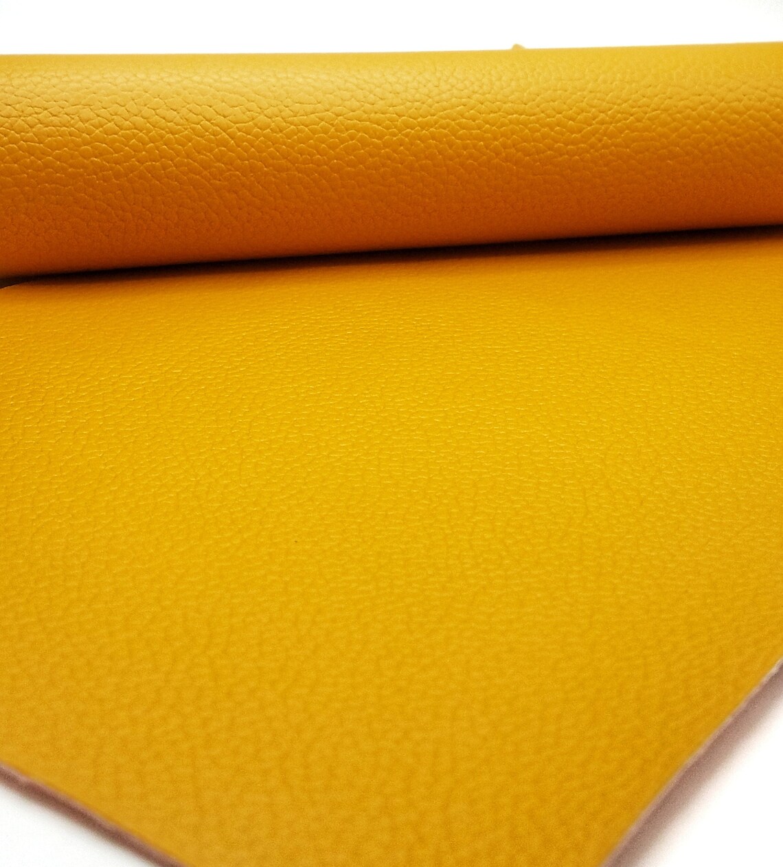 Matte mustard faux leather/20x34 cm large grain pebble/Mustard Etsy