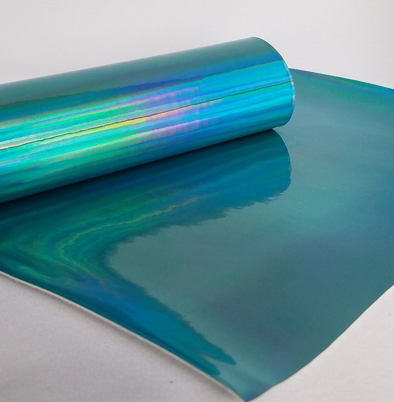 Holographic blue faux leatherSolid21 x 30 cm faux leather sheets sheetSynthetic leather