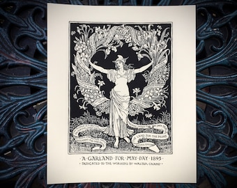 Una guirnalda para el Primero de Mayo - Walter Crane 1895 - 8x10 - Reimpresión facsímil Socialismo Anarquismo Acción directa