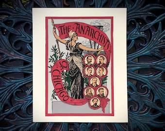 Los anarquistas de Chicago - Walter Crane 1894 - 8x10 - Reimpresión facsímil - Anarquismo, acción directa, anticapitalismo