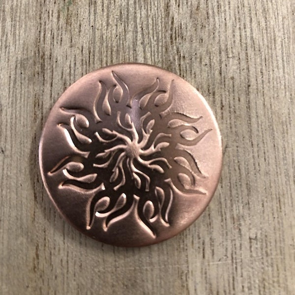 EDC .999 Copper Bullion Sun Burst Symbol Coins