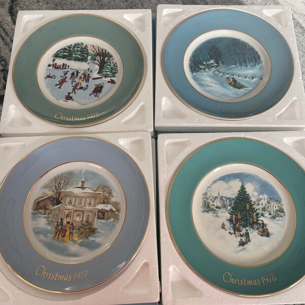 Avon Christmas Plates Etsy