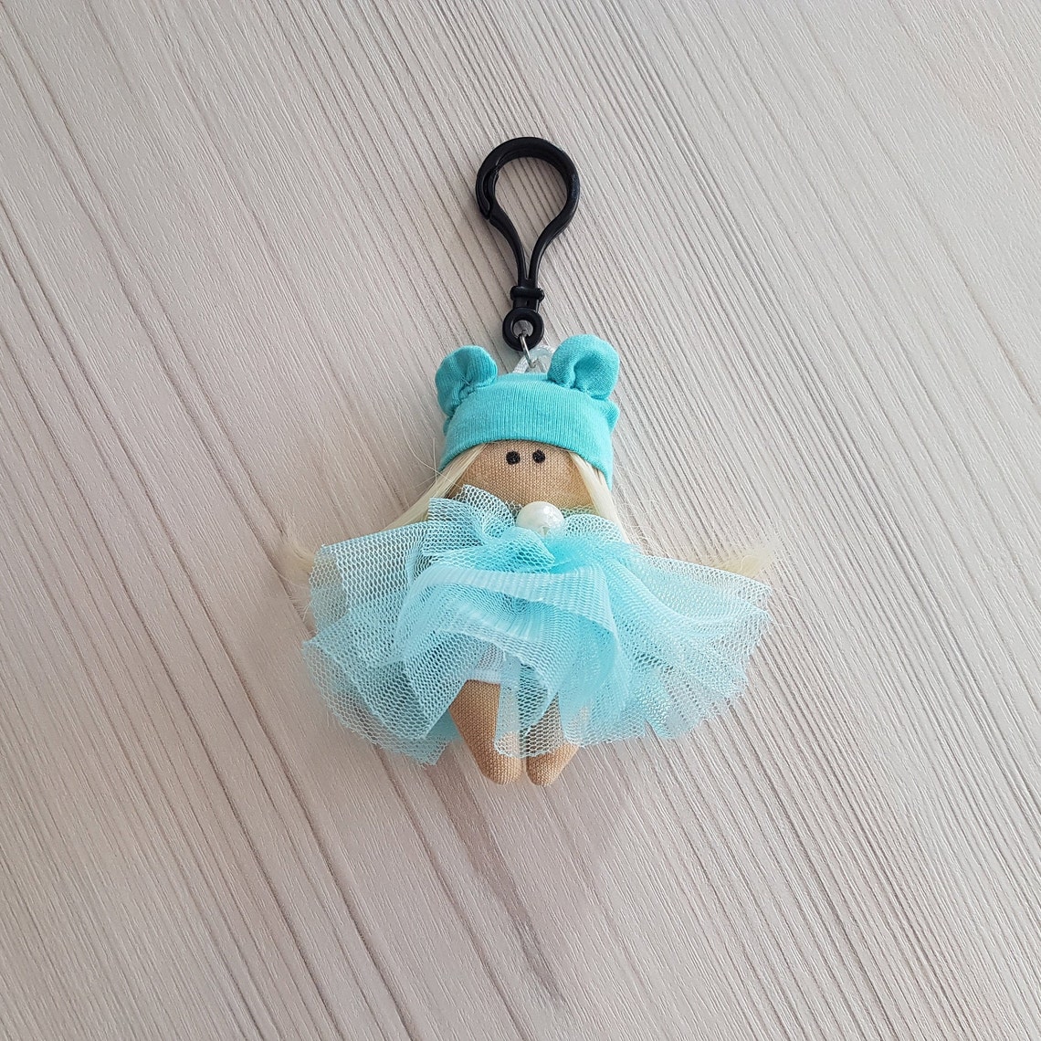 Blue mini doll keychain doll made of fabric handmade handbag Etsy