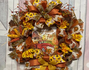 Fall harvest wreath