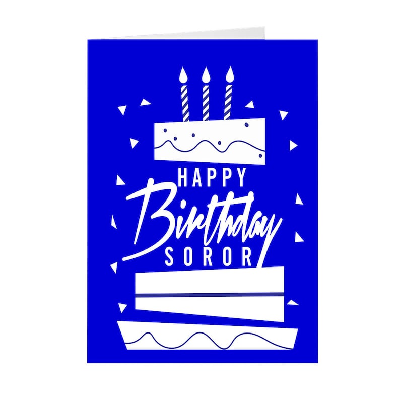 Zeta Phi Beta Happy Birthday Soror Note Card Etsy