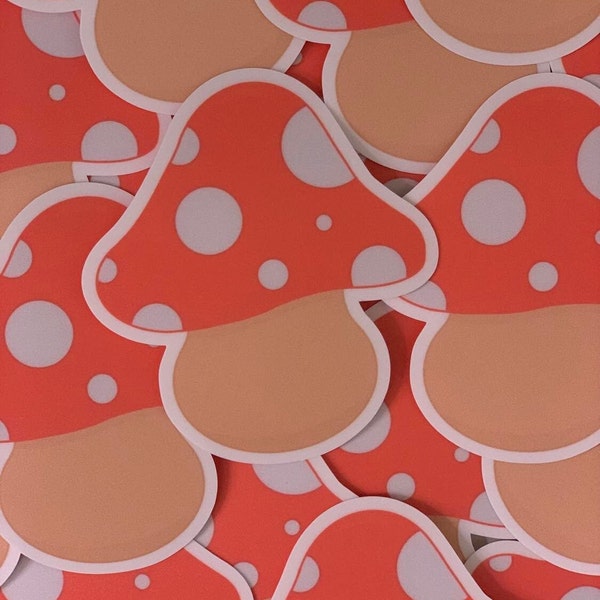 Polka Dot Mushroom Sticker