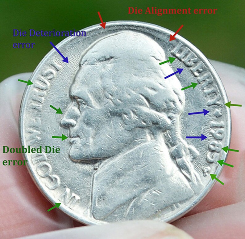 1985 P Jefferson Nickel Error Coin Vintage Collectible Nickel Etsy 1985-p-jefferson-nickel-error-coin-vintage-collectible-nickel-etsy