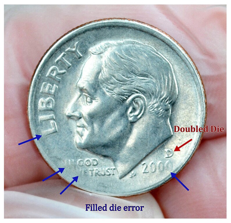 Vintage Collectible Coin 2000 D Roosevelt Dime Error Coin