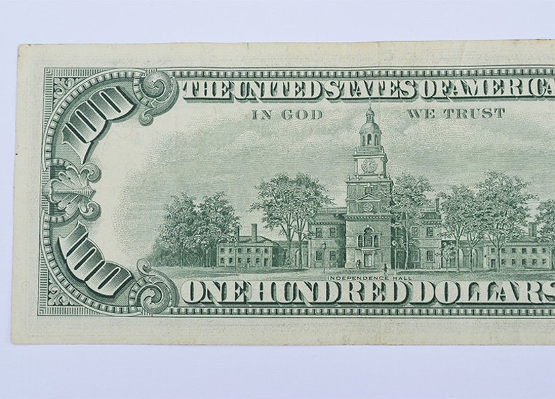 1963 Vintage 100 Dollar Bill Very Rare Collectible Banknote B Etsy