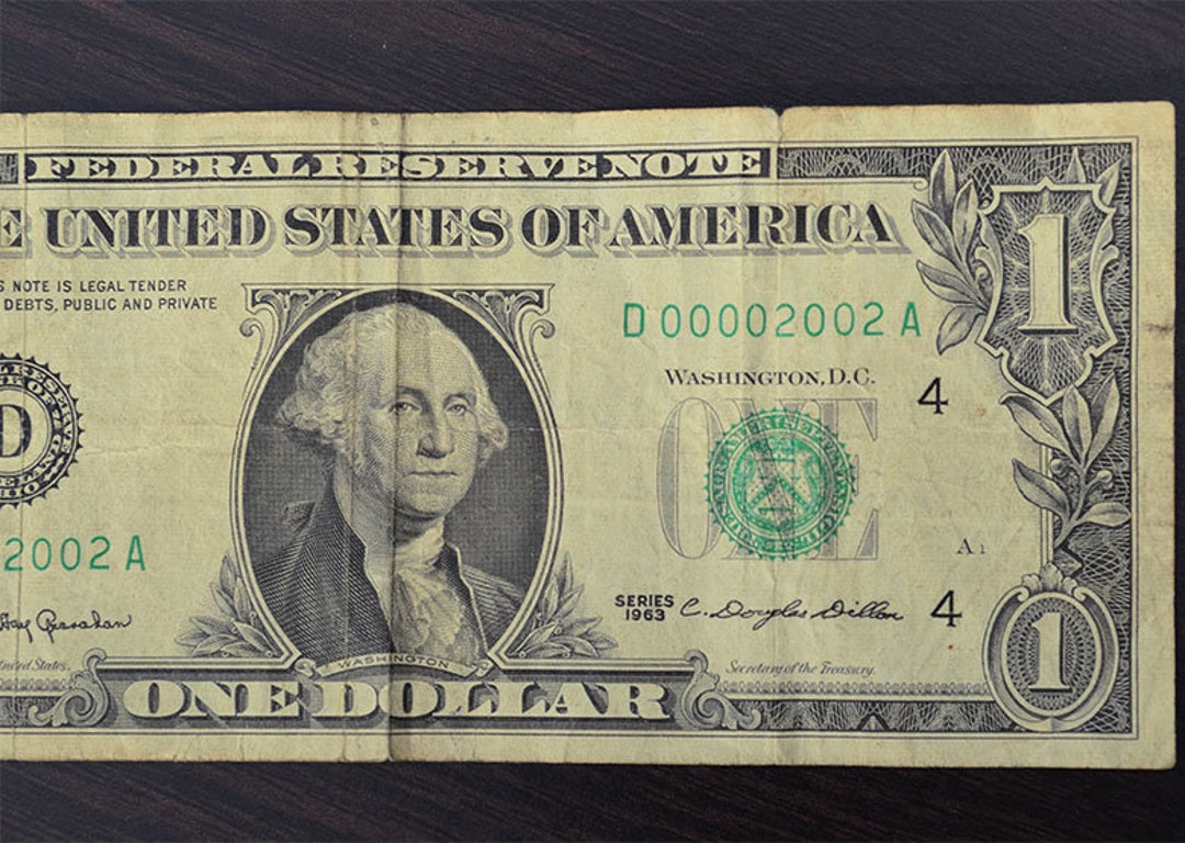 1963 Vintage BINARY One Dollar Bill Very Rare Collectible Etsy