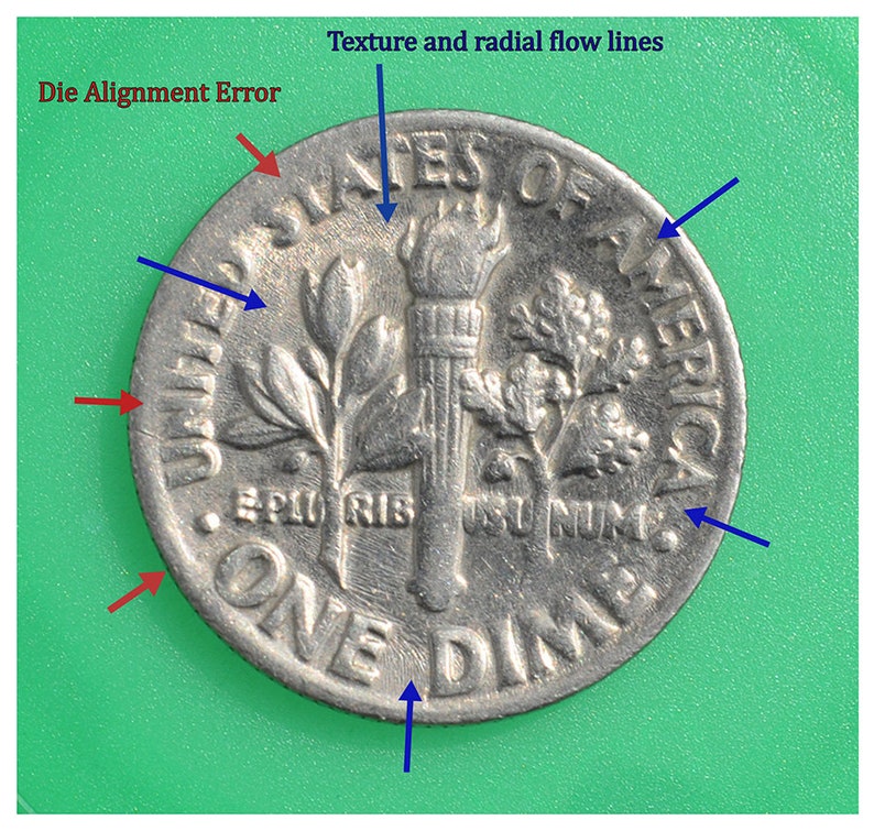 1985-d-roosevelt-dime-error-coin-vintage-collectible-coin-etsy