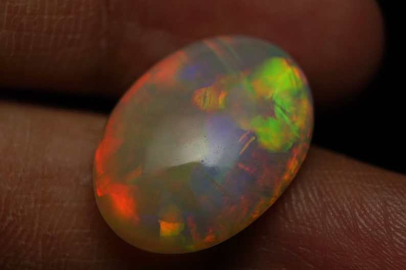 Very Gorgeous 8.20 Carat Multi Fire Ethopian Opal best For All Type Jewelry 19X14X6 MM Multi Flashy Fire Pear Shape Cabochon Ethopian opal