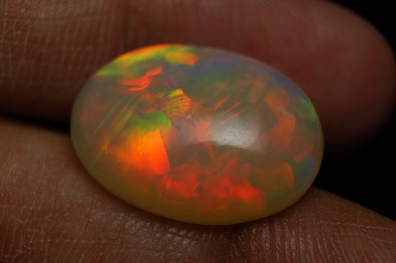Very Gorgeous 8.20 Carat Multi Fire Ethopian Opal best For All Type Jewelry 19X14X6 MM Multi Flashy Fire Pear Shape Cabochon Ethopian opal