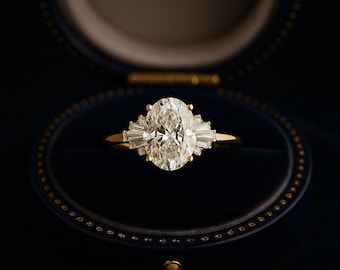 Vintage Art Deco Moissanite Engagement Ring: Rose Gold Cluster Diamond Bridal Wedding